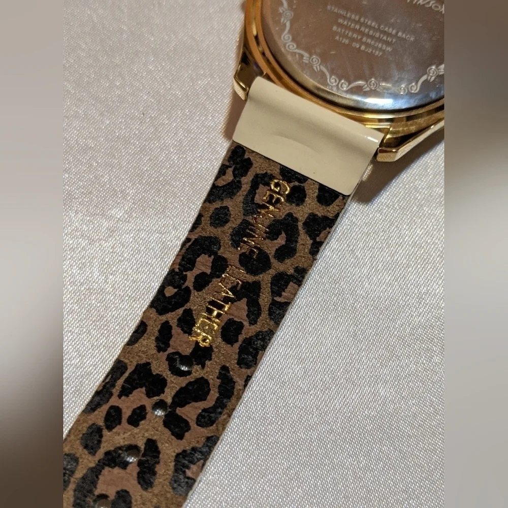 Betsey Johnson Quartz Analog Ladies Watch Gold Tone BJ2137 Patent Leather